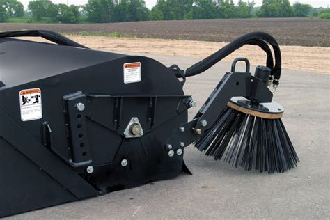 cleaning yard debris attachment skid steer|skid steer broom sweeper.